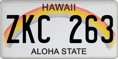 HI license plate ZKC263