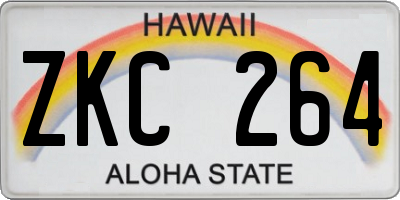 HI license plate ZKC264