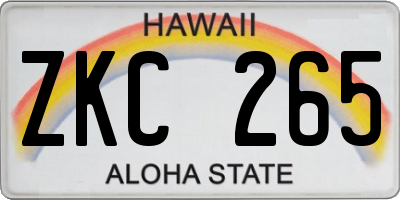 HI license plate ZKC265
