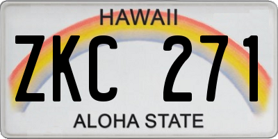 HI license plate ZKC271