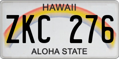 HI license plate ZKC276