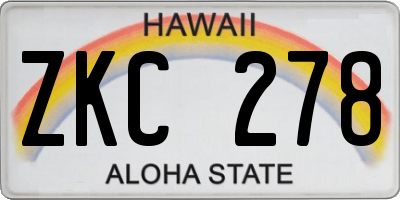 HI license plate ZKC278