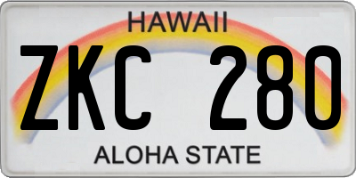 HI license plate ZKC280