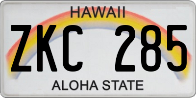 HI license plate ZKC285