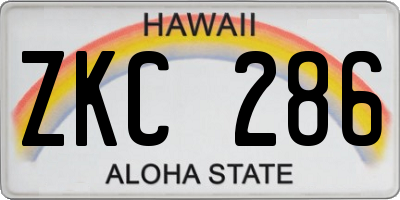 HI license plate ZKC286
