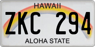 HI license plate ZKC294