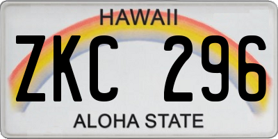 HI license plate ZKC296