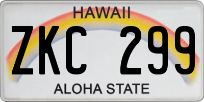 HI license plate ZKC299