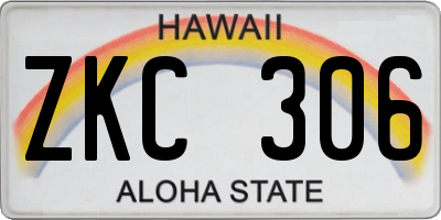 HI license plate ZKC306