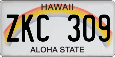 HI license plate ZKC309