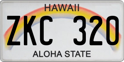 HI license plate ZKC320