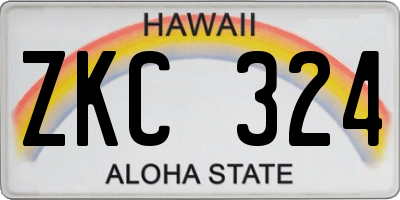 HI license plate ZKC324
