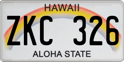 HI license plate ZKC326