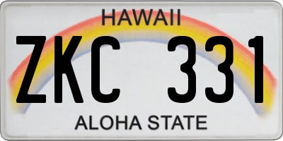 HI license plate ZKC331