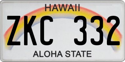 HI license plate ZKC332