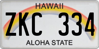HI license plate ZKC334