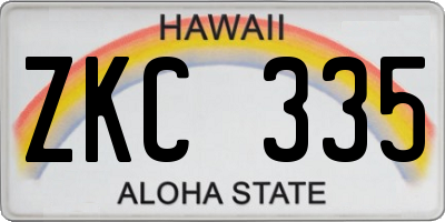 HI license plate ZKC335