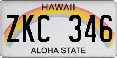 HI license plate ZKC346