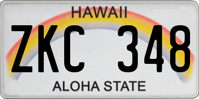 HI license plate ZKC348