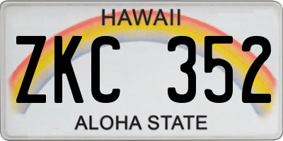 HI license plate ZKC352