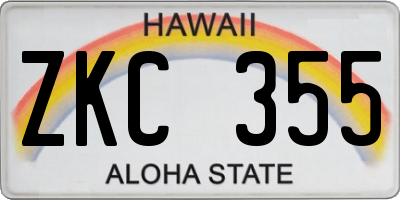 HI license plate ZKC355