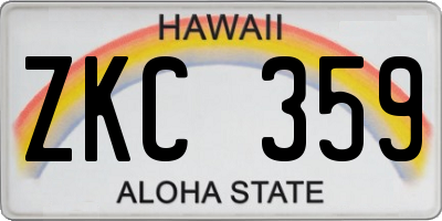 HI license plate ZKC359