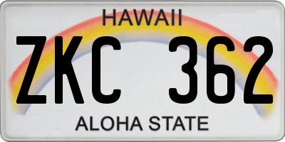 HI license plate ZKC362