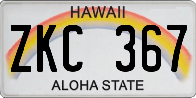 HI license plate ZKC367