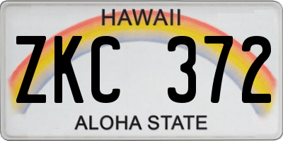 HI license plate ZKC372