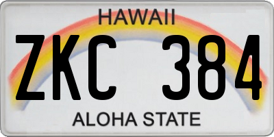 HI license plate ZKC384