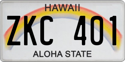 HI license plate ZKC401
