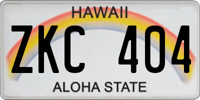 HI license plate ZKC404