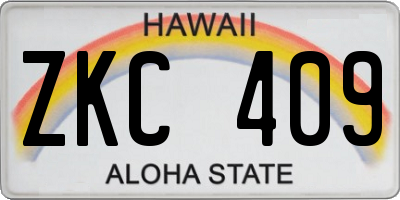 HI license plate ZKC409