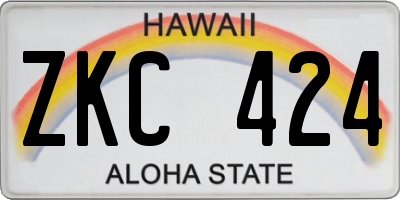 HI license plate ZKC424