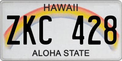 HI license plate ZKC428