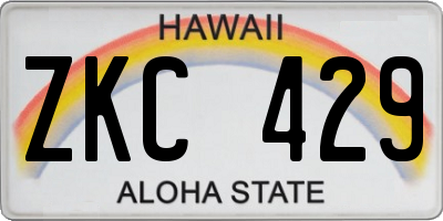 HI license plate ZKC429
