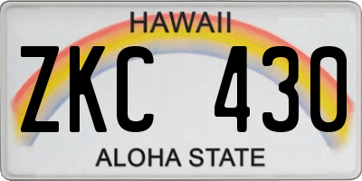 HI license plate ZKC430