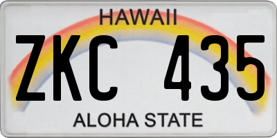 HI license plate ZKC435