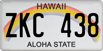 HI license plate ZKC438