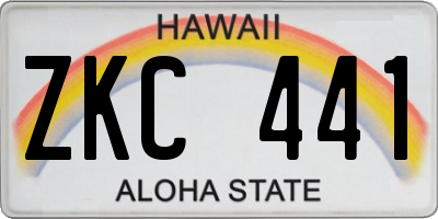 HI license plate ZKC441