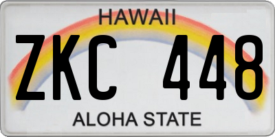 HI license plate ZKC448