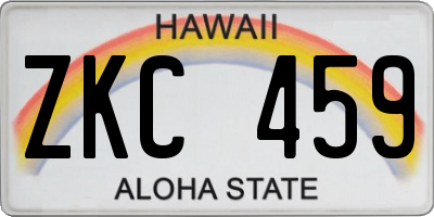 HI license plate ZKC459