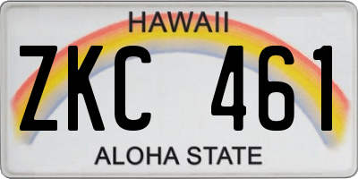 HI license plate ZKC461