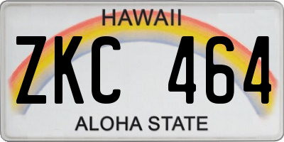 HI license plate ZKC464