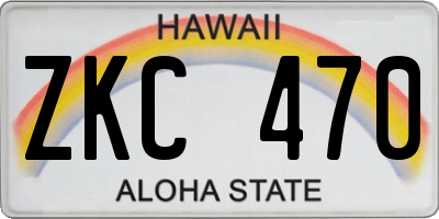HI license plate ZKC470