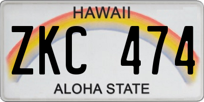 HI license plate ZKC474