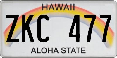 HI license plate ZKC477