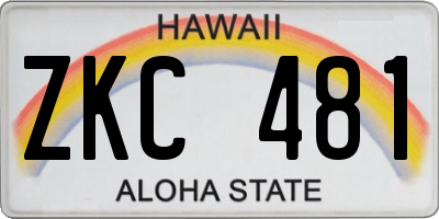 HI license plate ZKC481