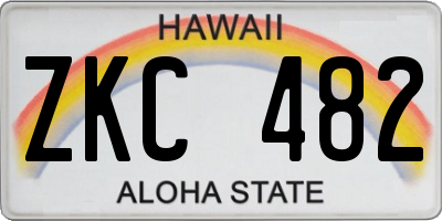 HI license plate ZKC482