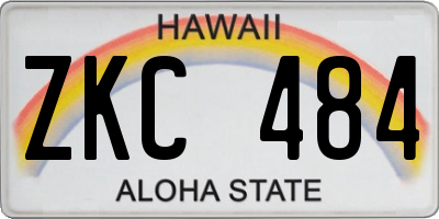 HI license plate ZKC484